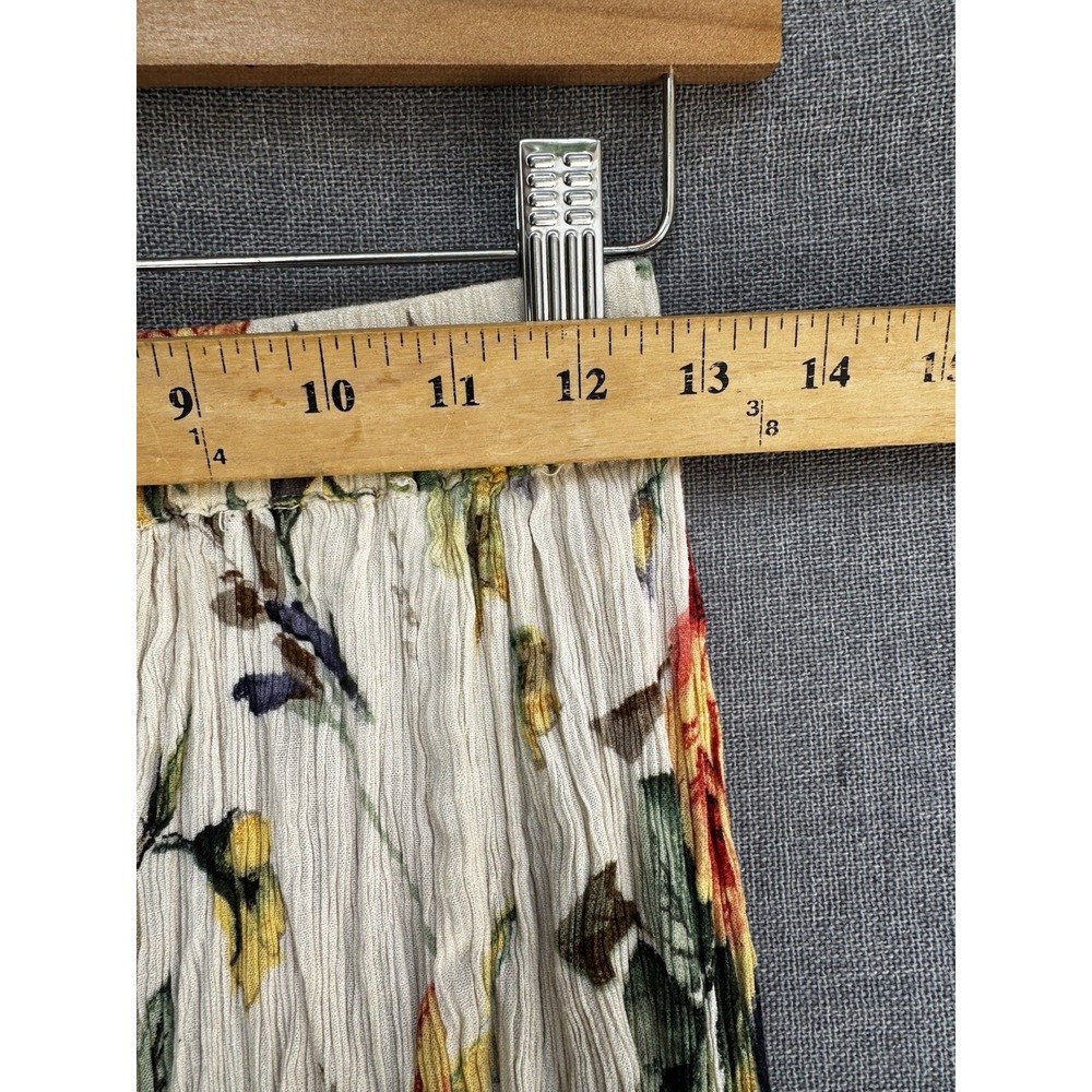 Herstyle Pull On Crinkle Floral Skirt Small Ivory Maxi Fairy Angelcore Cottage - Picture 4 of 6